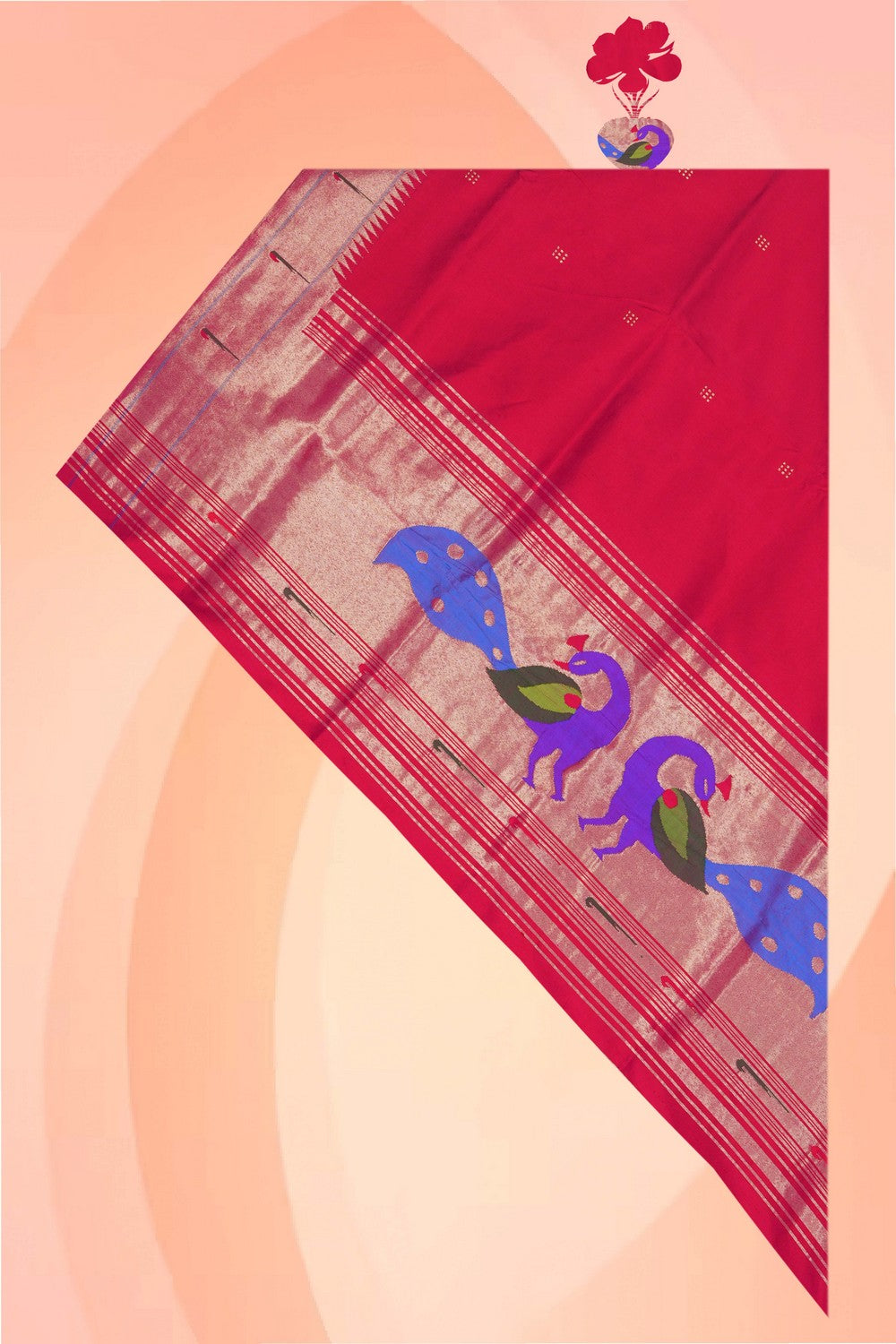 Image of A Fuchsia Pink Silk Dupatta