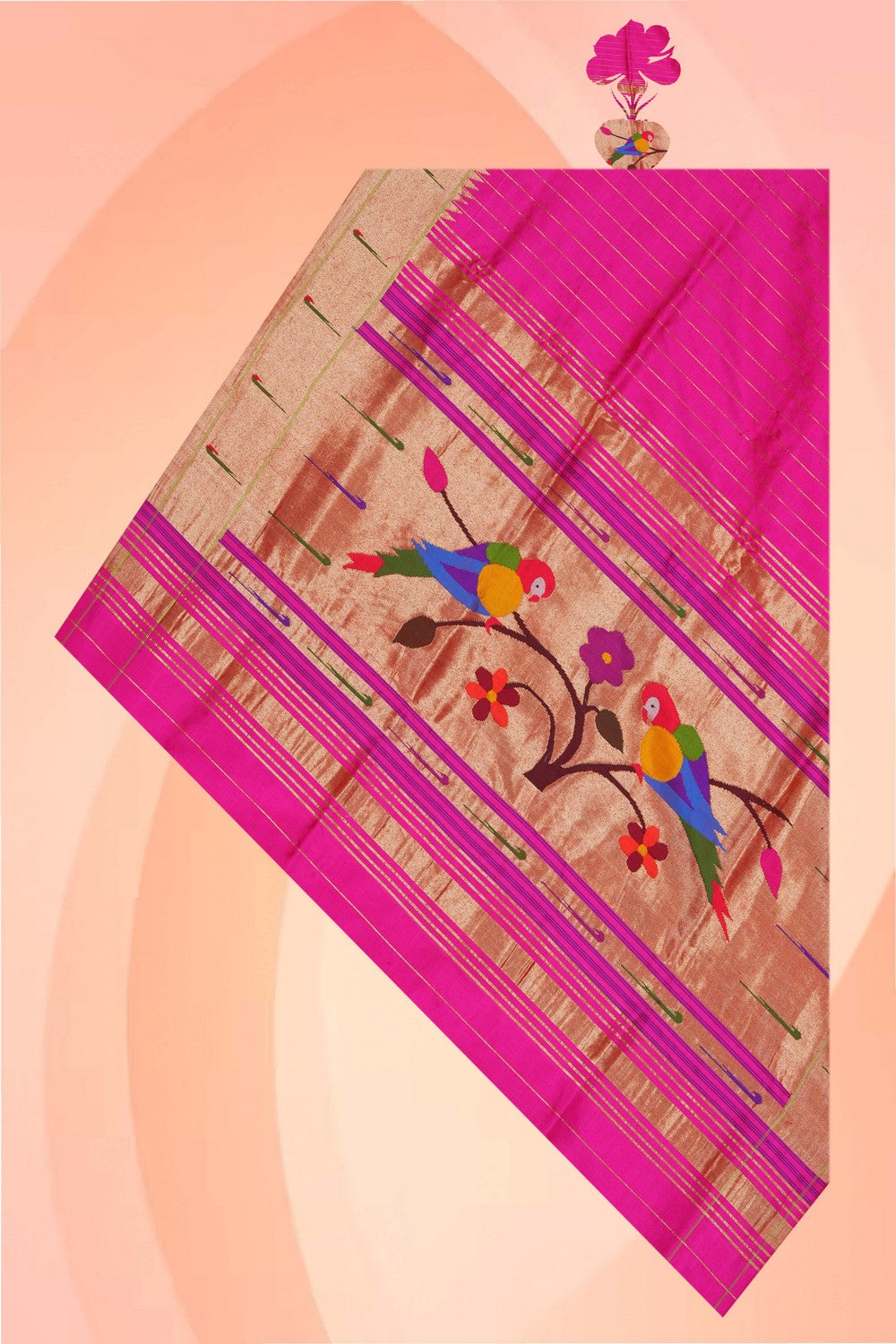 Image of A Pink Silk Dupatta