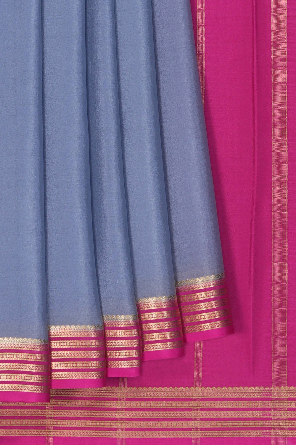Image of Grey Crepe Silk Saree