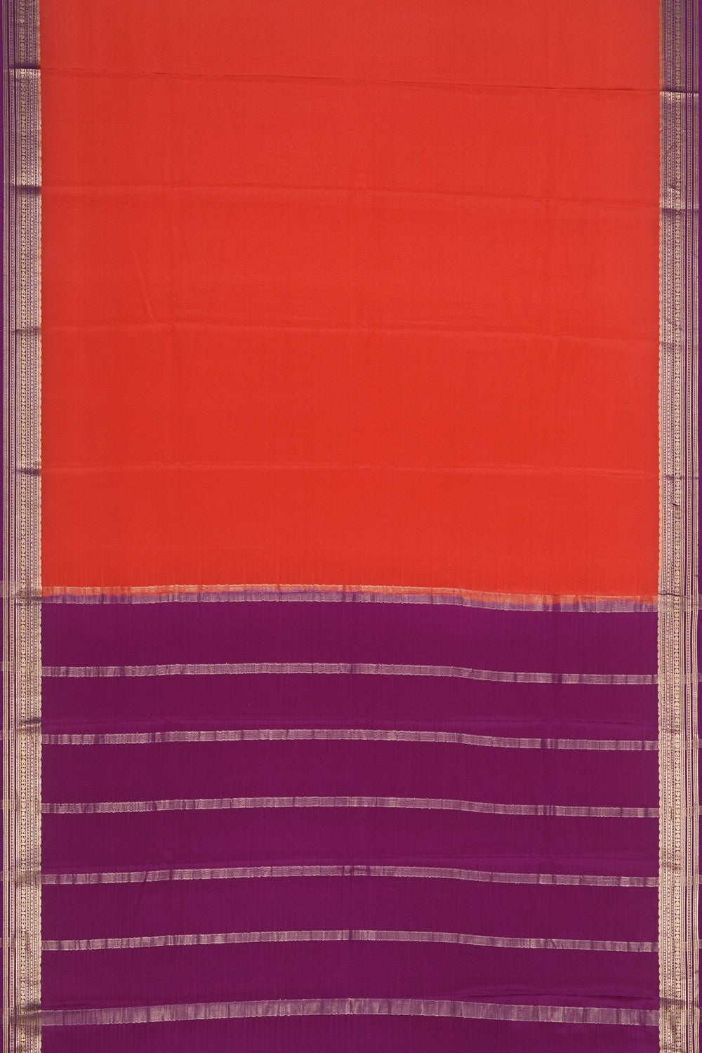 Image of Coral Peach Crepe Silk Saree
