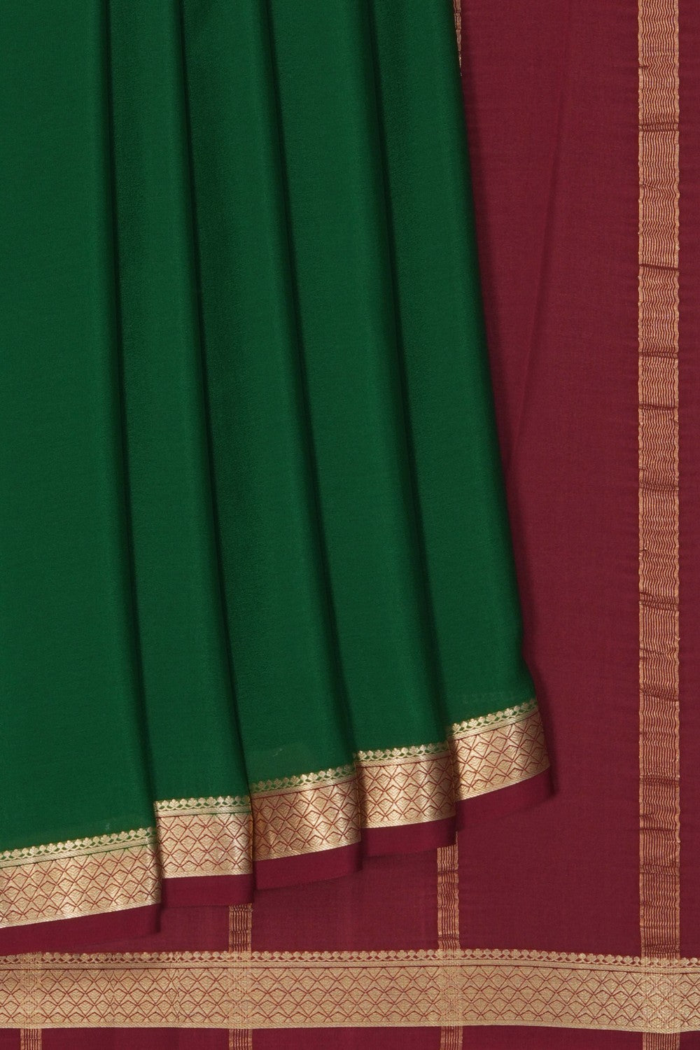 Image of Green Crepe Silk Saree