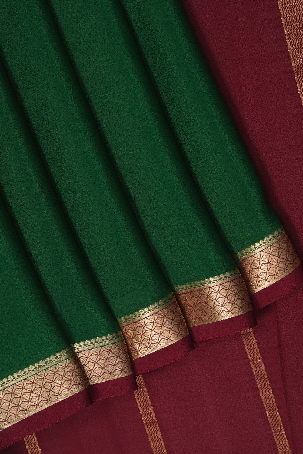 Image of Green Crepe Silk Saree
