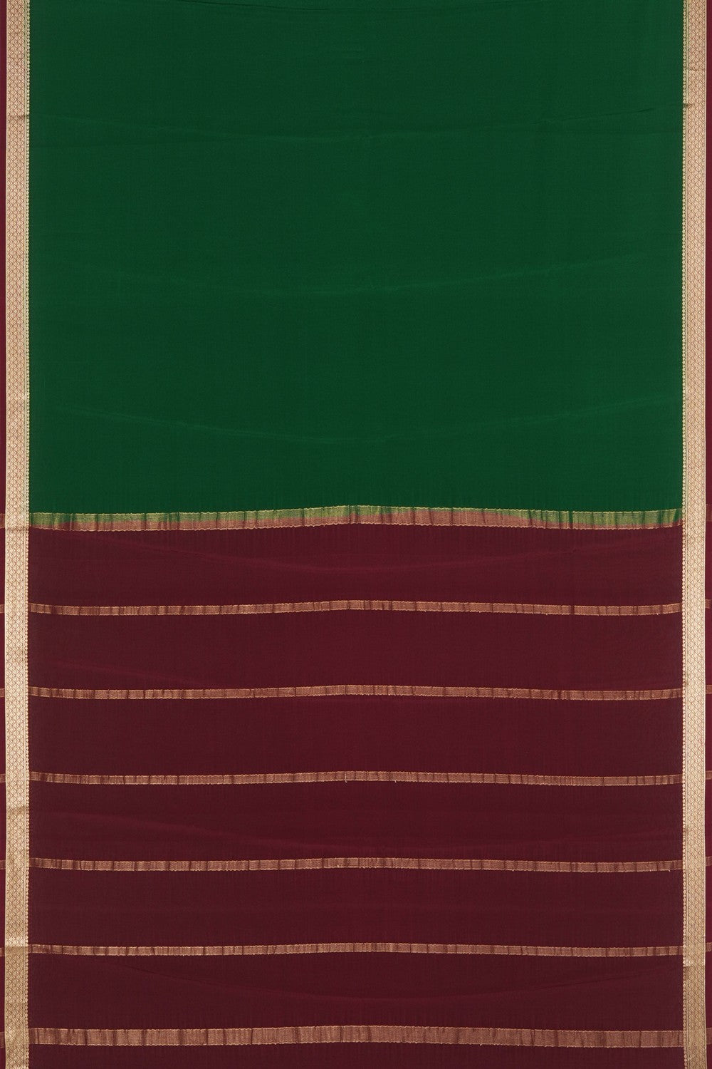 Image of Green Crepe Silk Saree