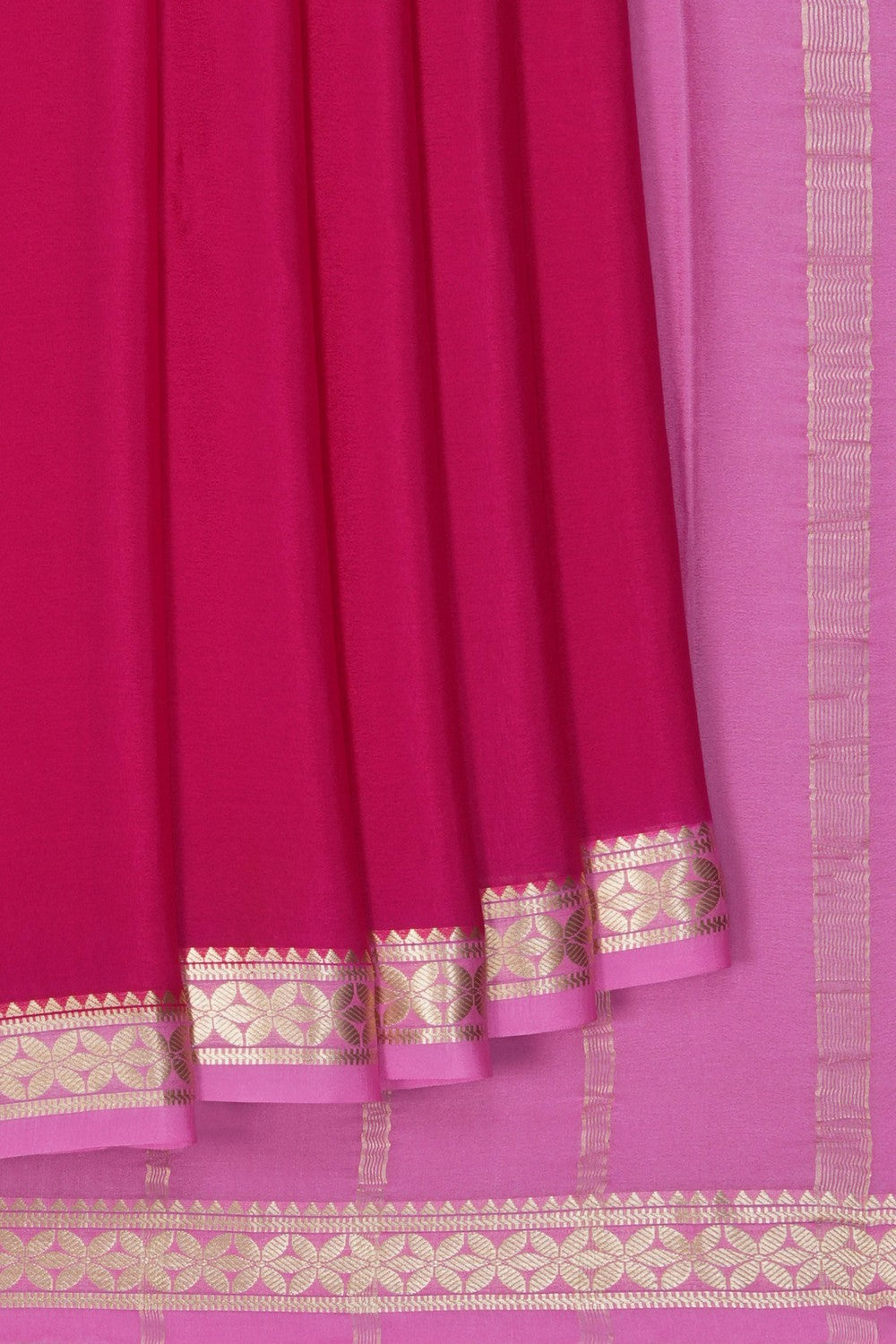 Image of Pink Crepe Silk Saree