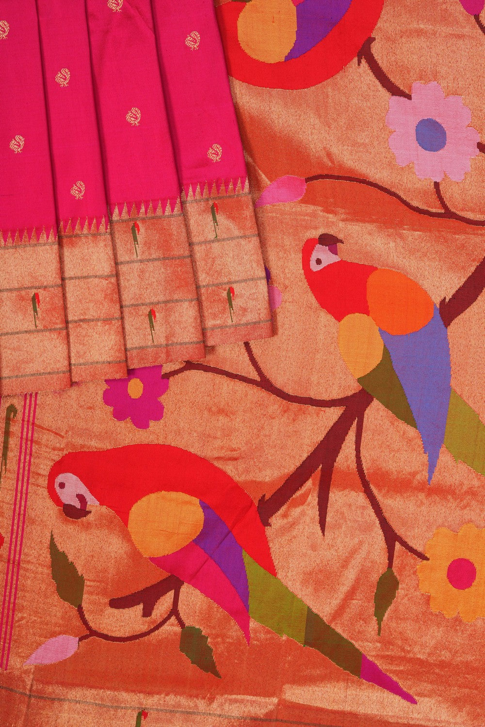 Image of Pink Paithani Silk Saree