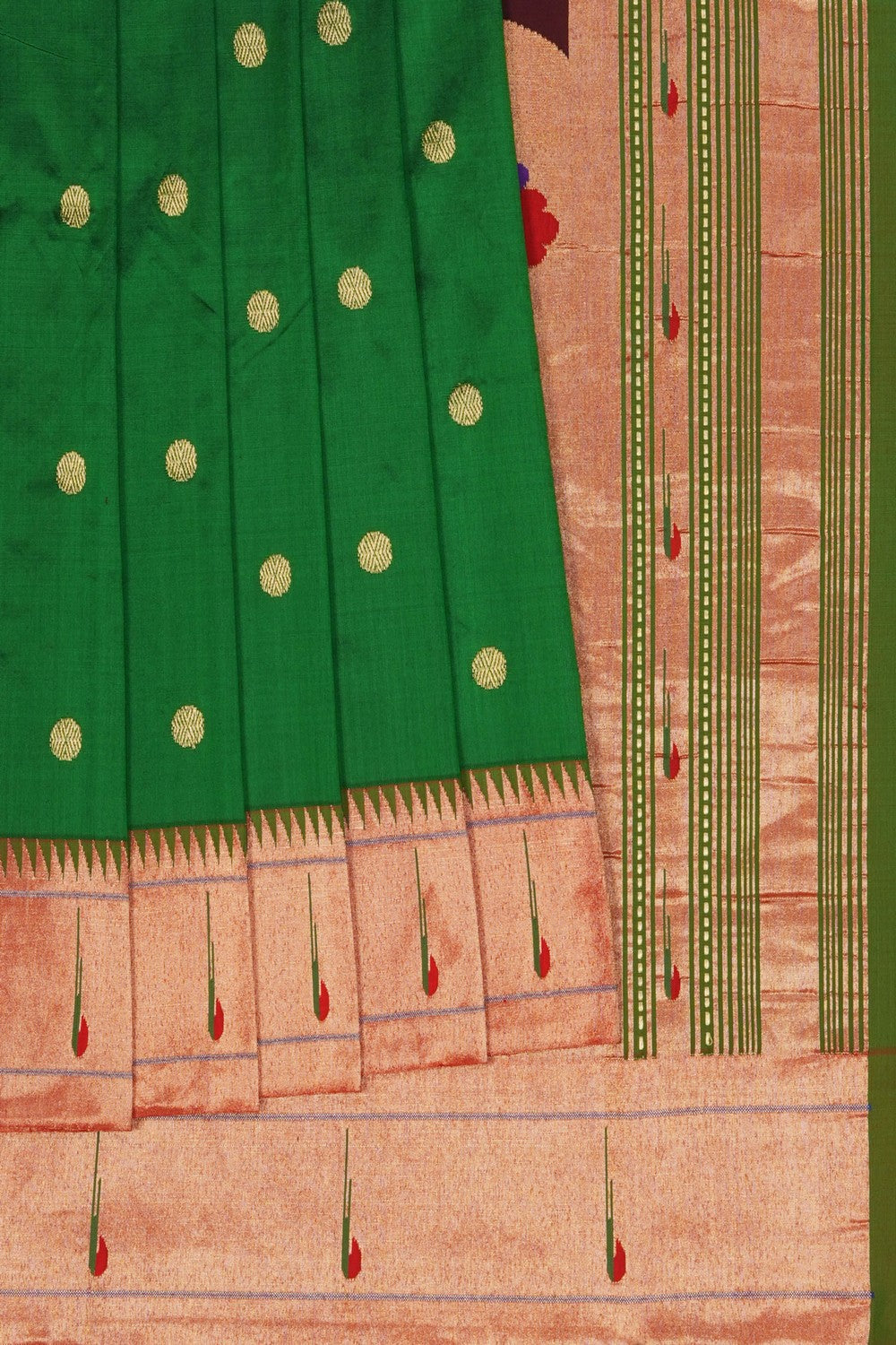 Image of Green Paithani Tissue Silk Saree