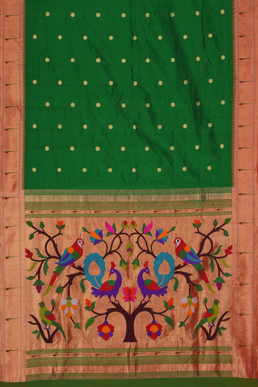Image of Green Paithani Tissue Silk Saree