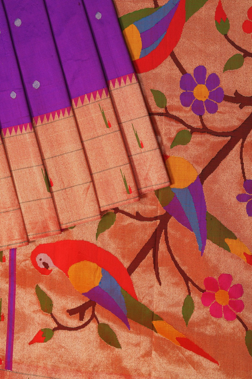 Image of Purple Paithani Silk Saree