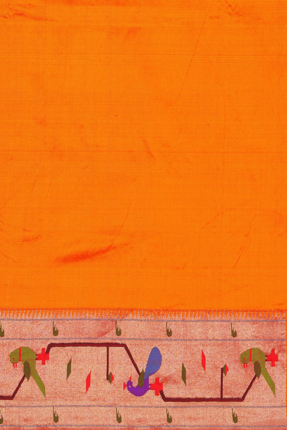 Image of Orange Paithani Tissue Silk Saree