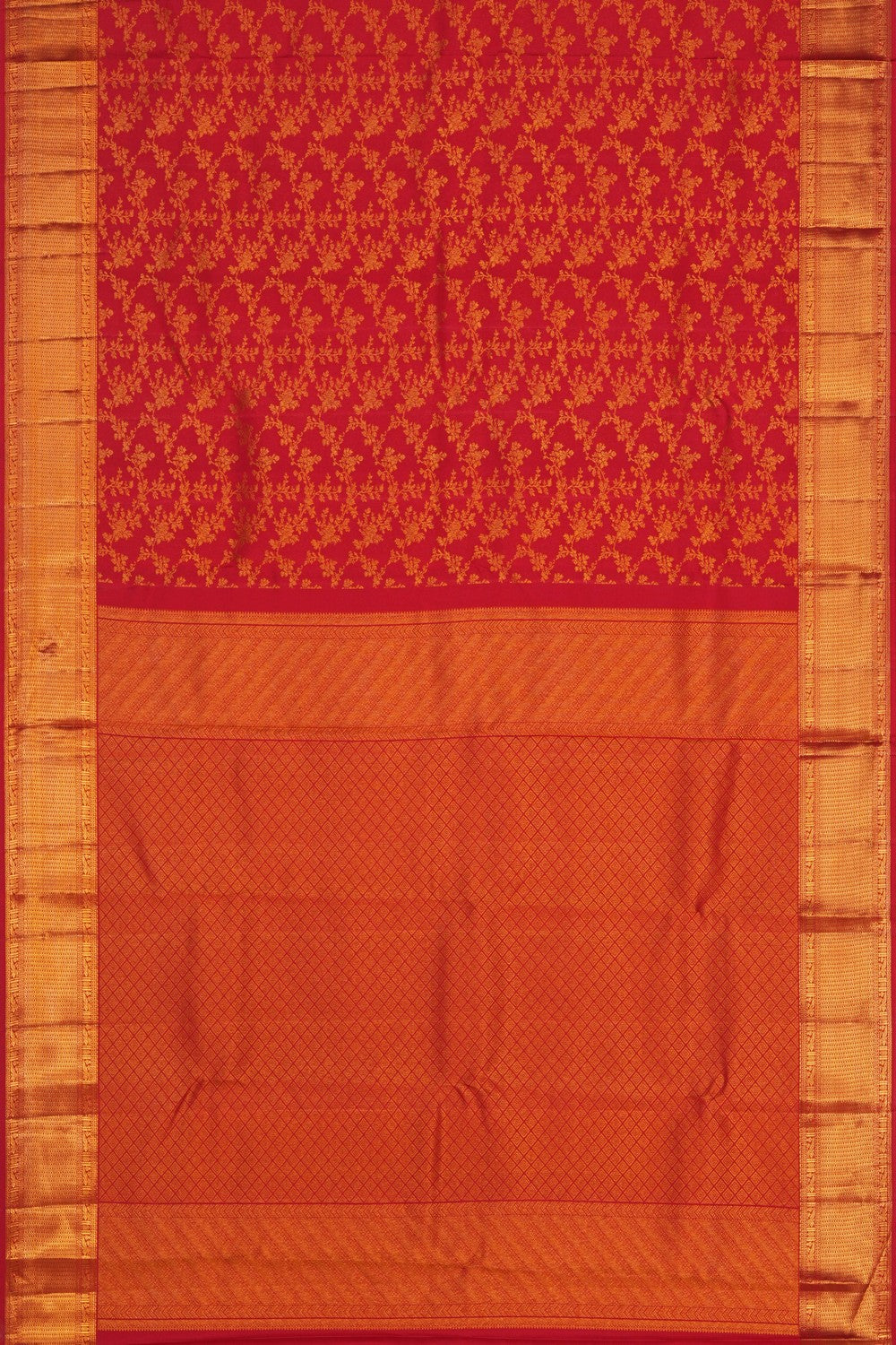 Image of Red Kanchipattu Brocade Saree