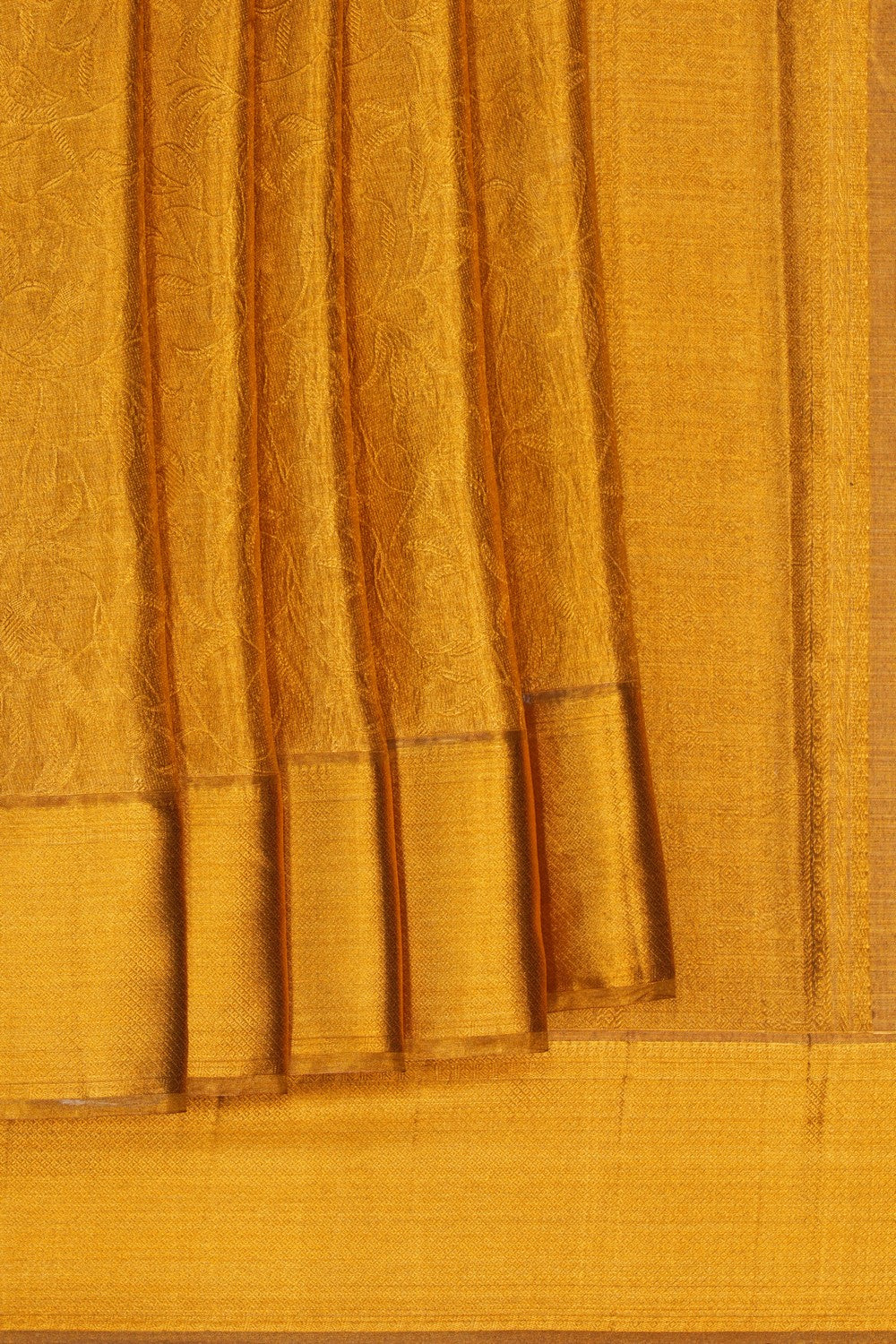Image of A Gold Tissue Brocade Kanjivaram Silk Saree