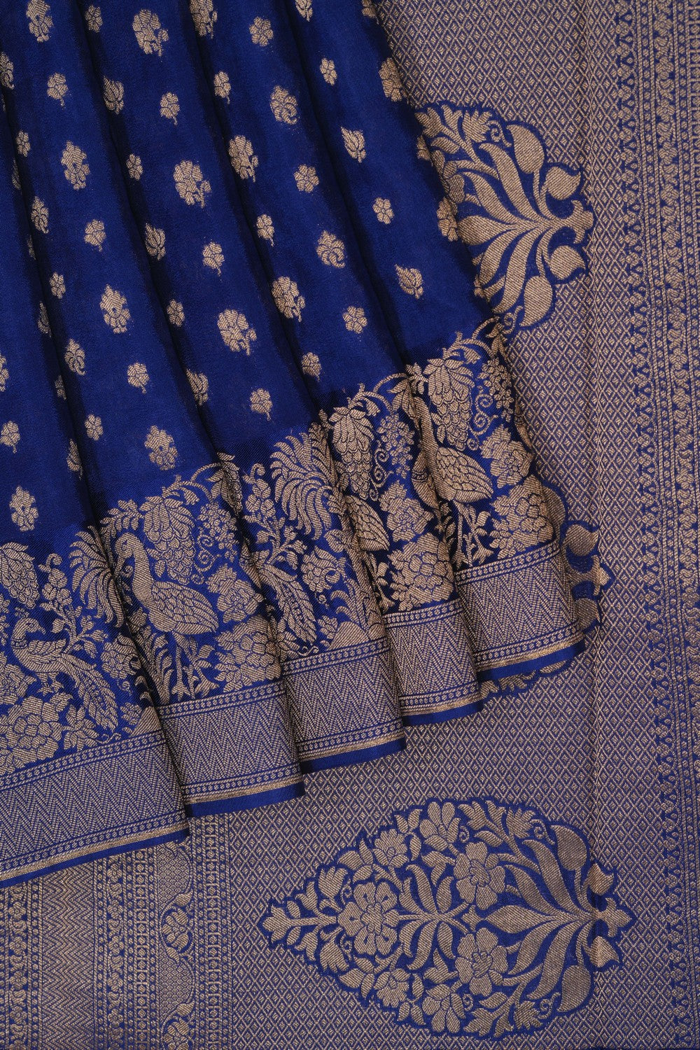 Image of Navy Blue Crepe Saree
