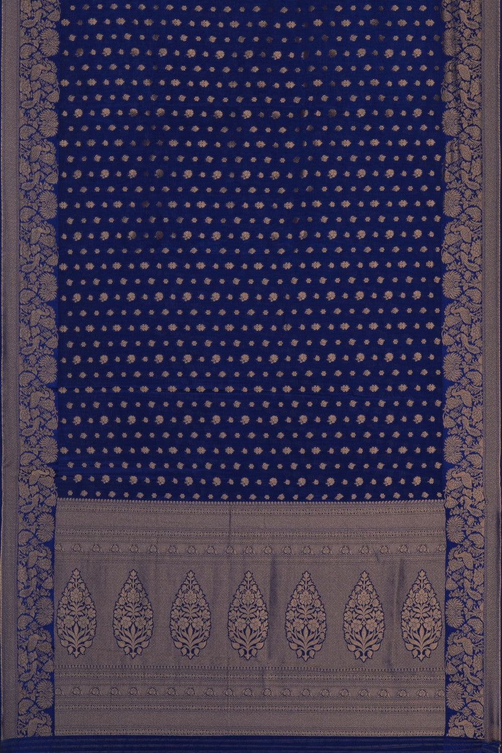 Image of Navy Blue Crepe Saree