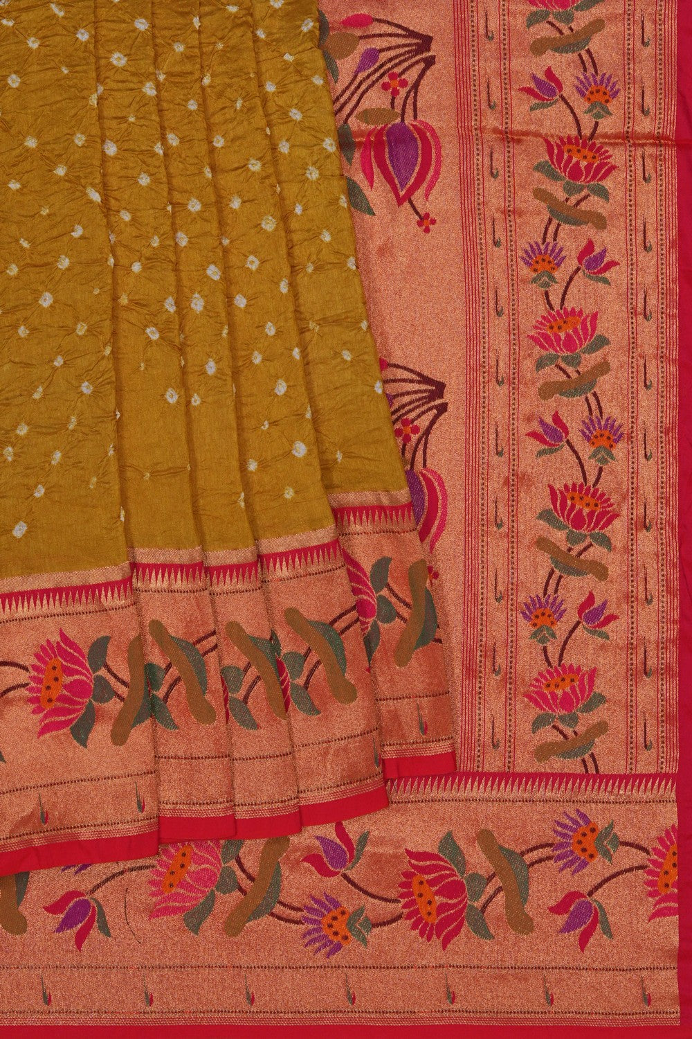 Image of Paithani Fusion Bandhani Saree