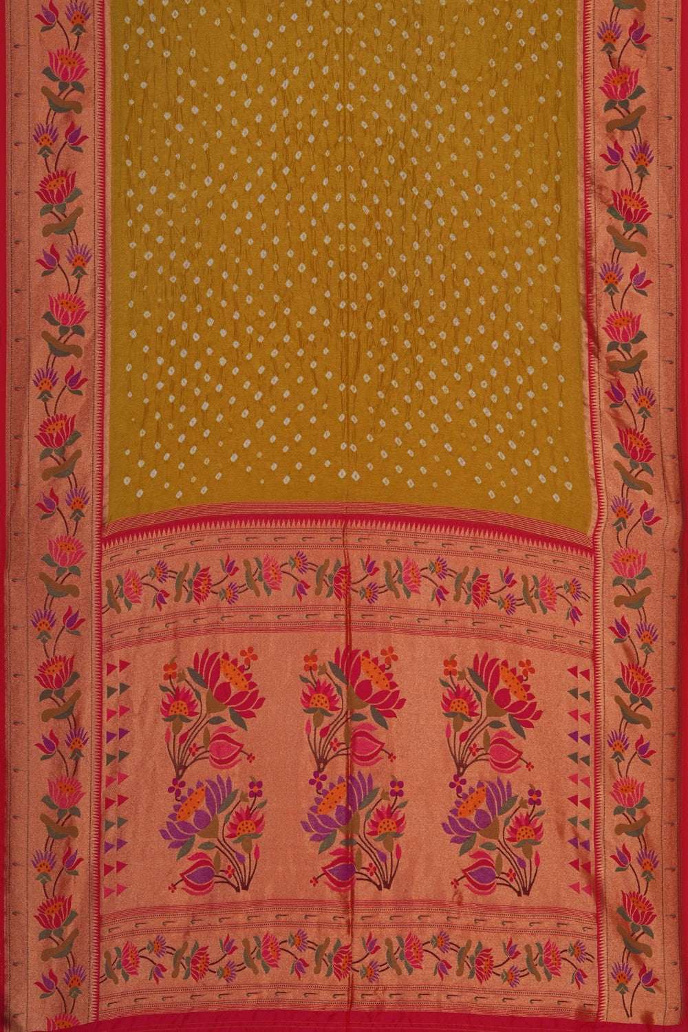 Image of Paithani Fusion Bandhani Saree
