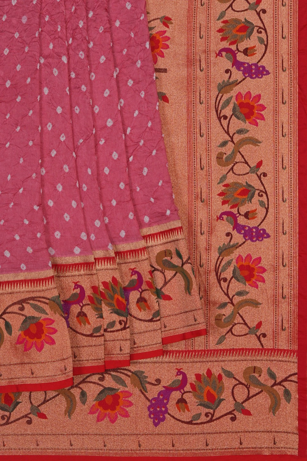 Image of Paithani Fusion Bandhani Saree