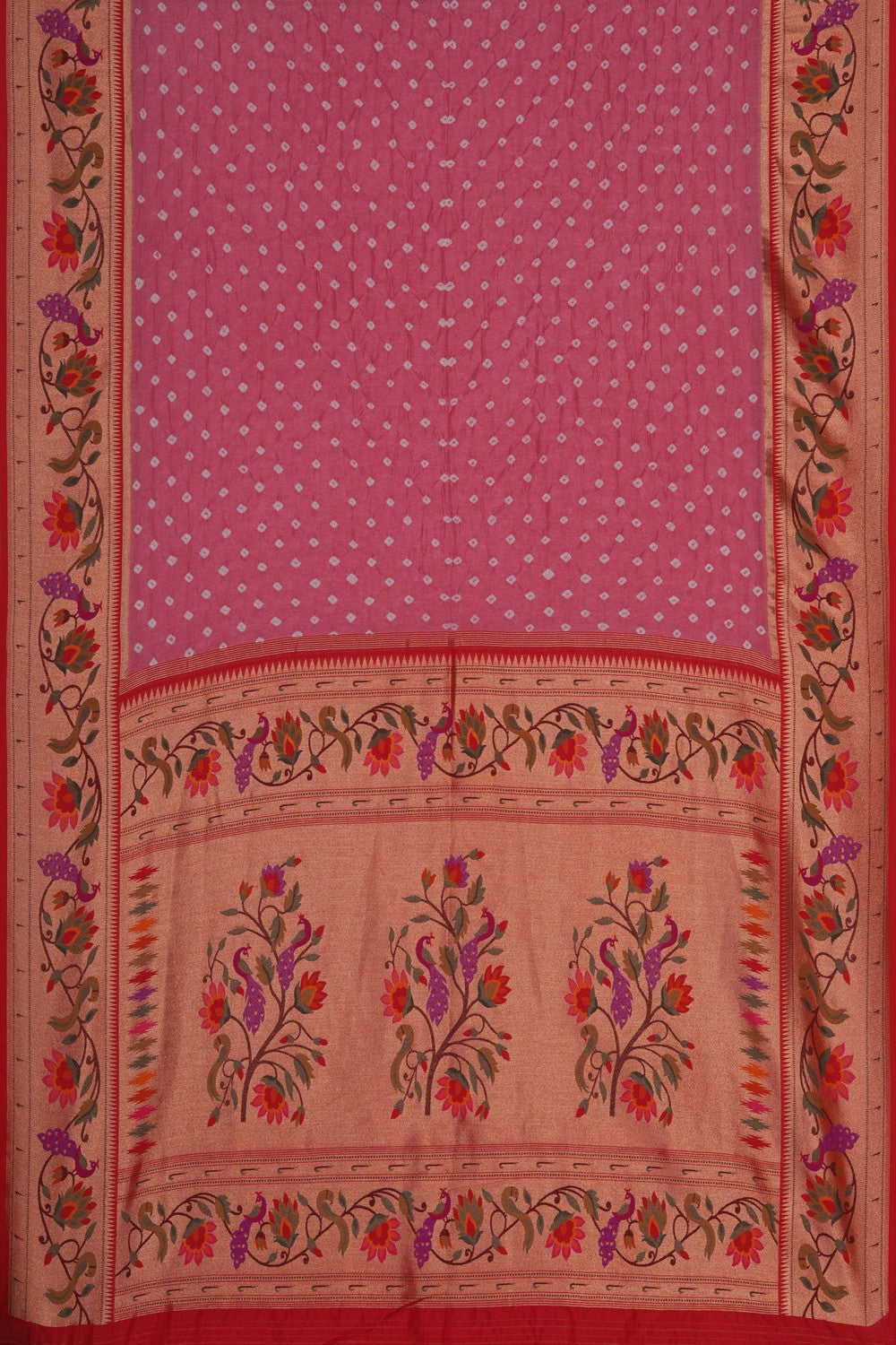 Image of Paithani Fusion Bandhani Saree
