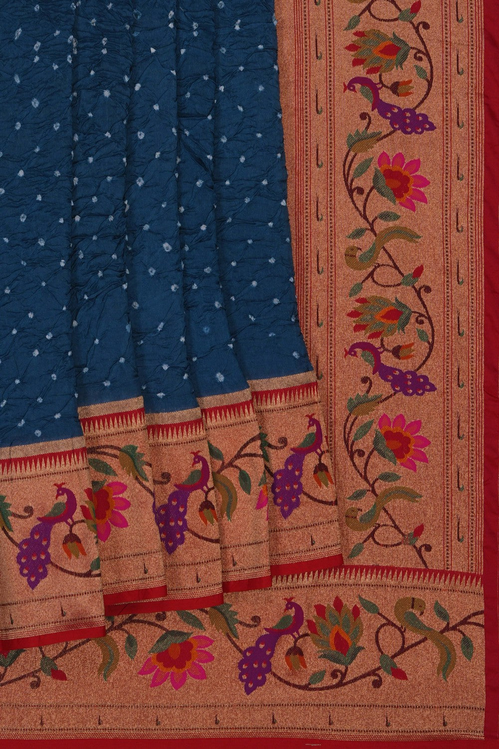Image of Paithani Fusion Bandhani Saree
