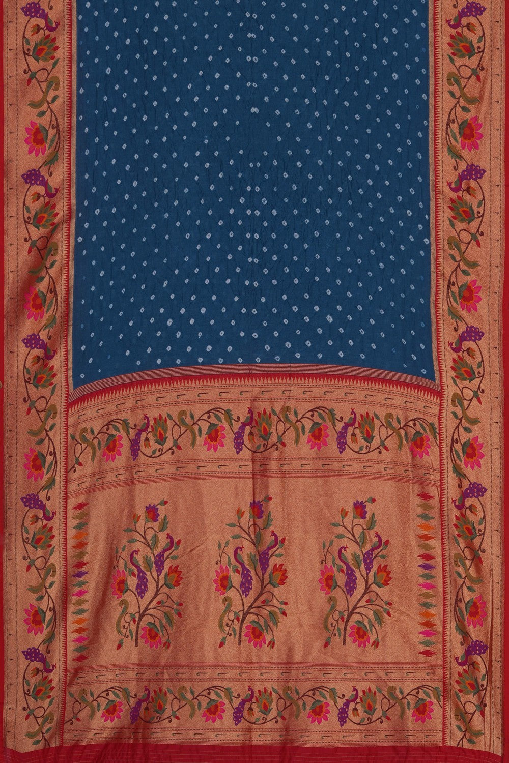 Image of Paithani Fusion Bandhani Saree