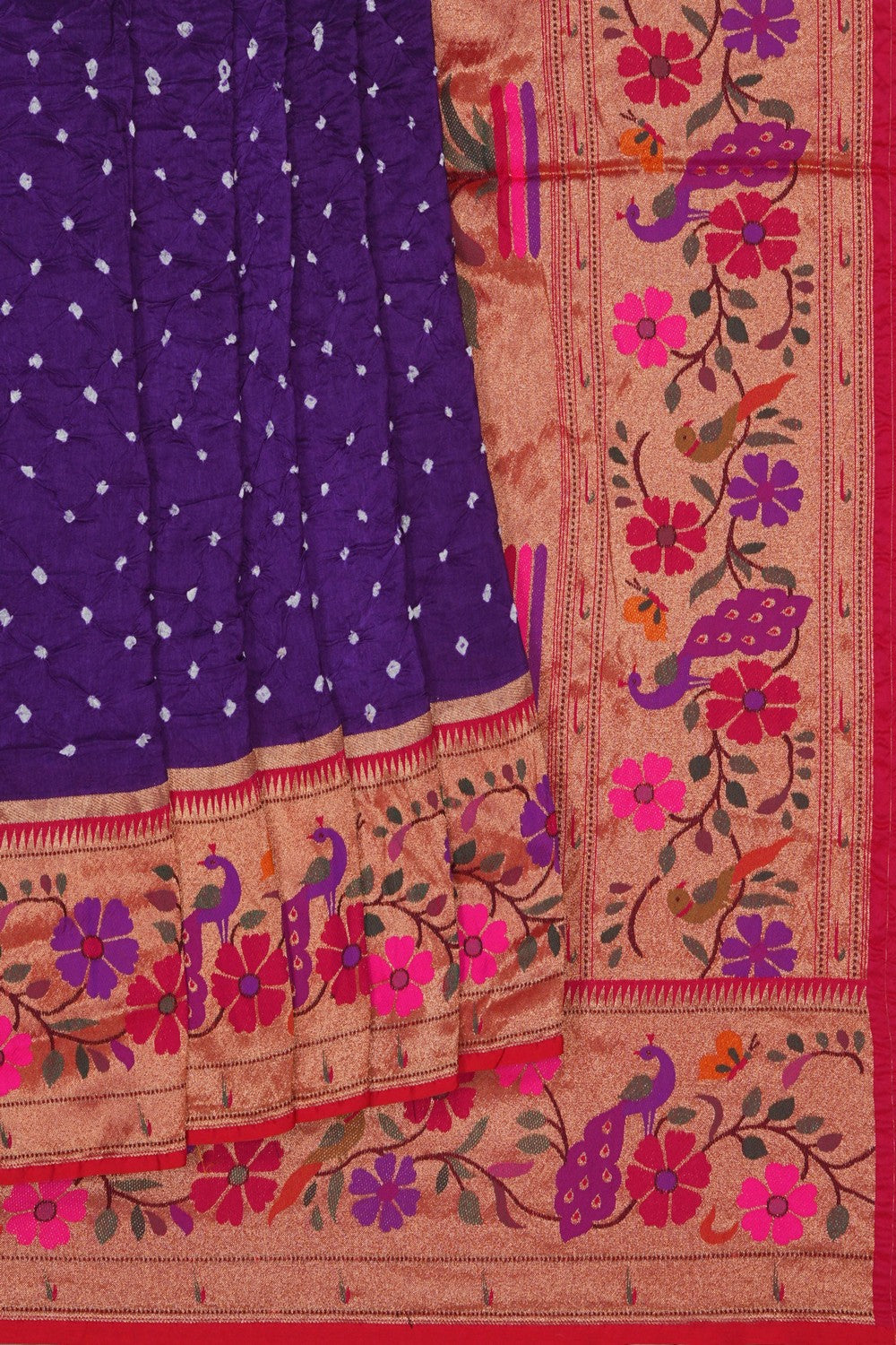 Image of Paithani Fusion Bandhani Saree