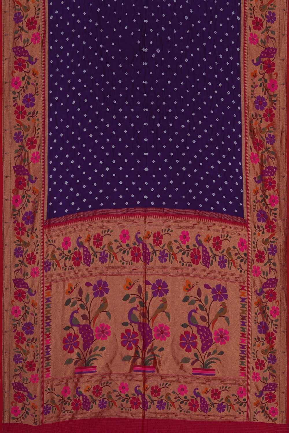 Image of Paithani Fusion Bandhani Saree