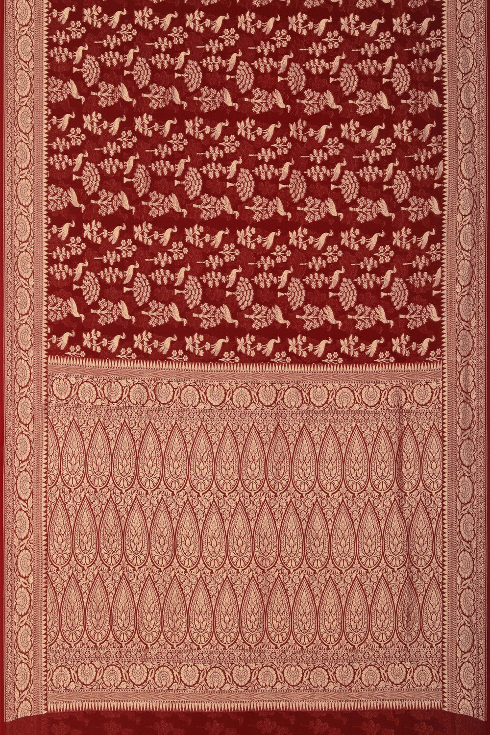 Image of Maroon Banarasi Georgette Saree