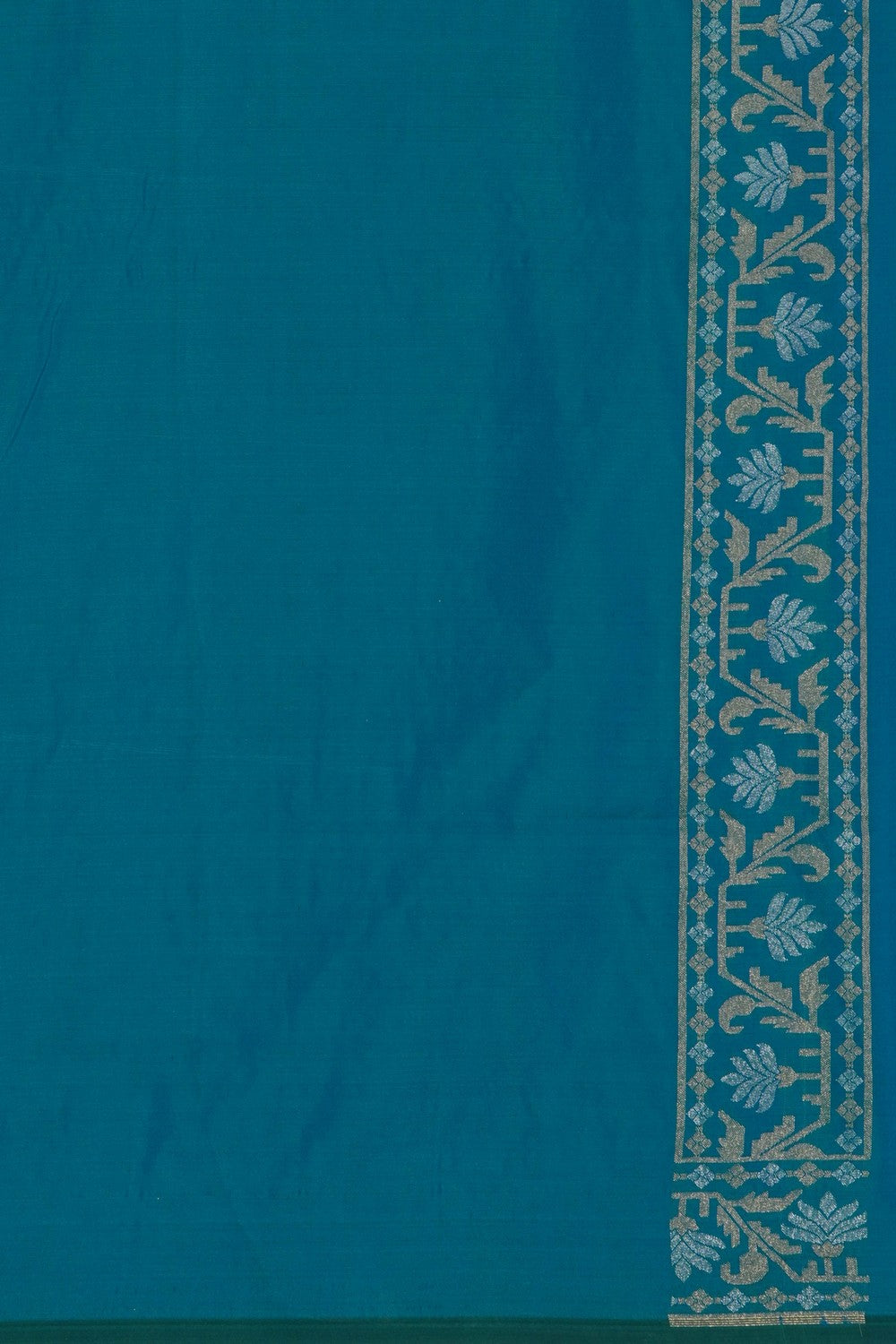 Image of Blue Banarasi Silk Brocade Saree