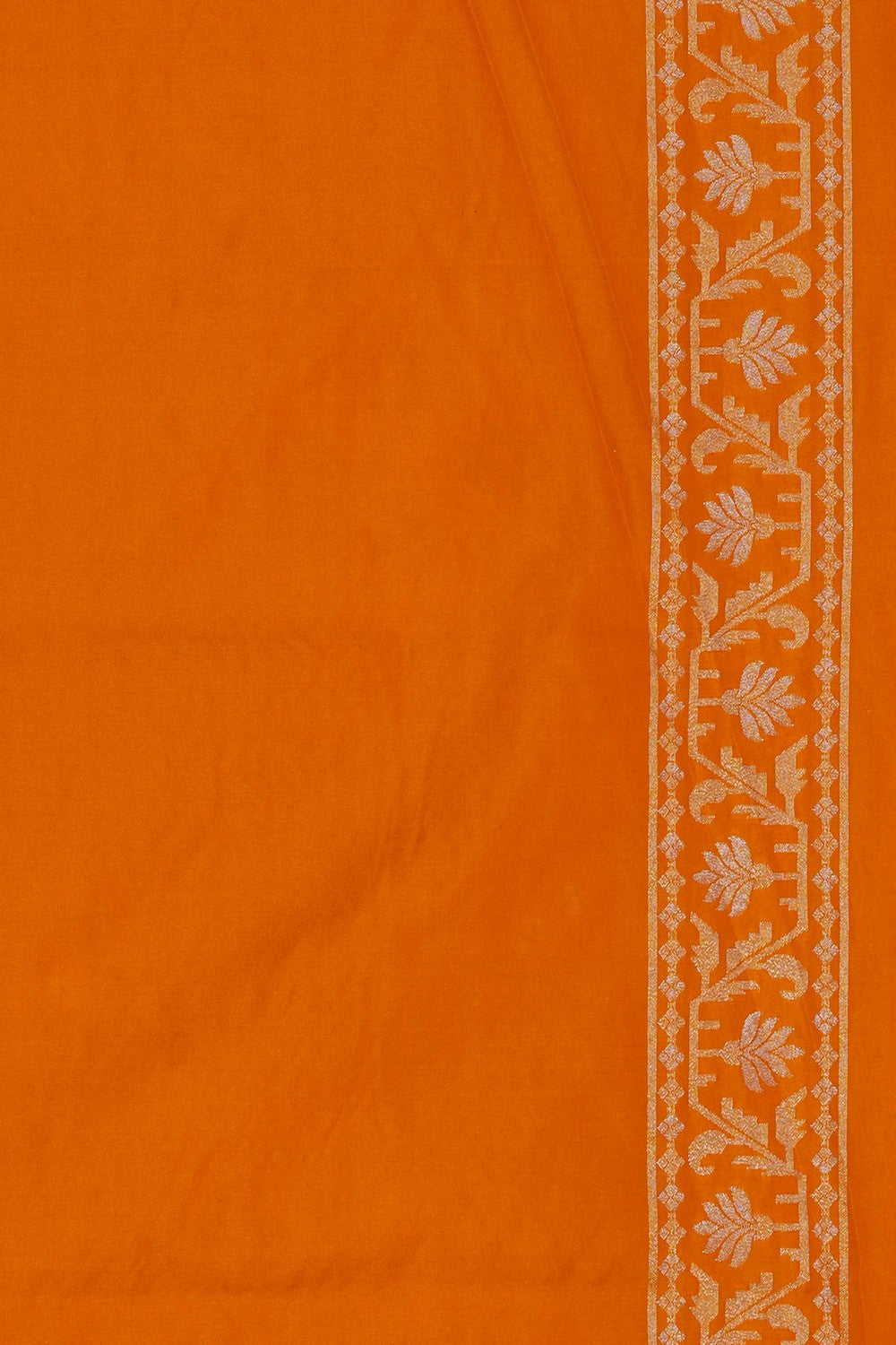Image of Mustard Banarasi Silk Brocade Saree