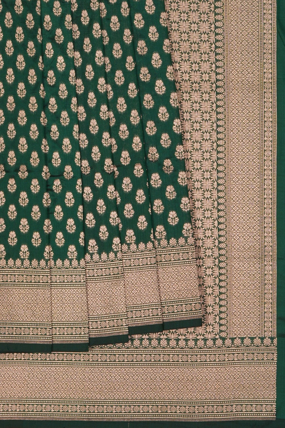 Image of Green Banarasi Silk Brocade Saree