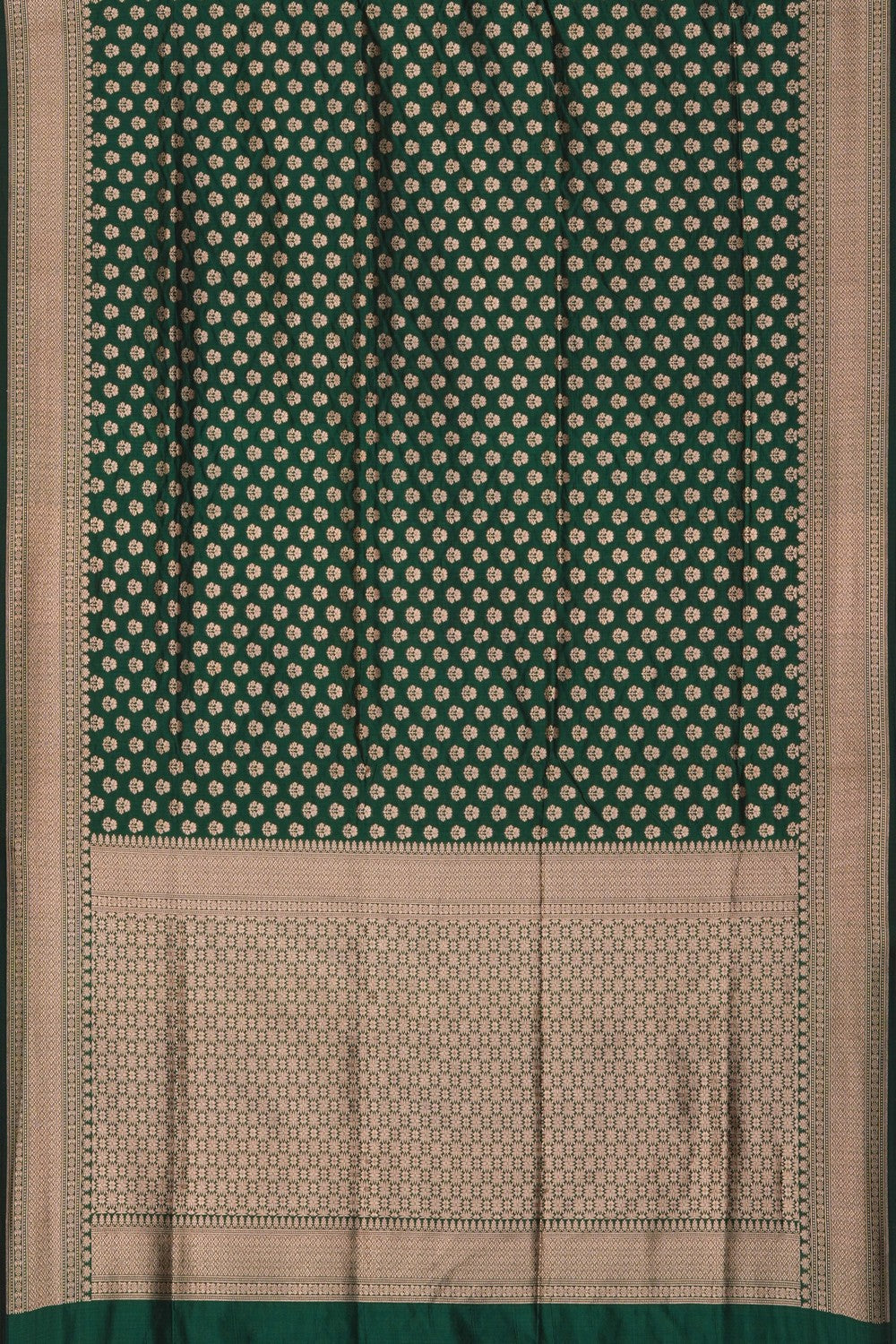 Image of Green Banarasi Silk Brocade Saree
