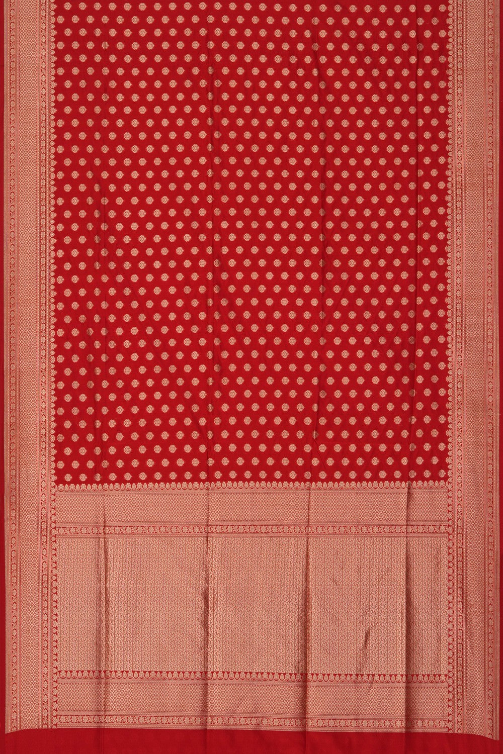 Image of Red Banarasi Silk Brocade Saree