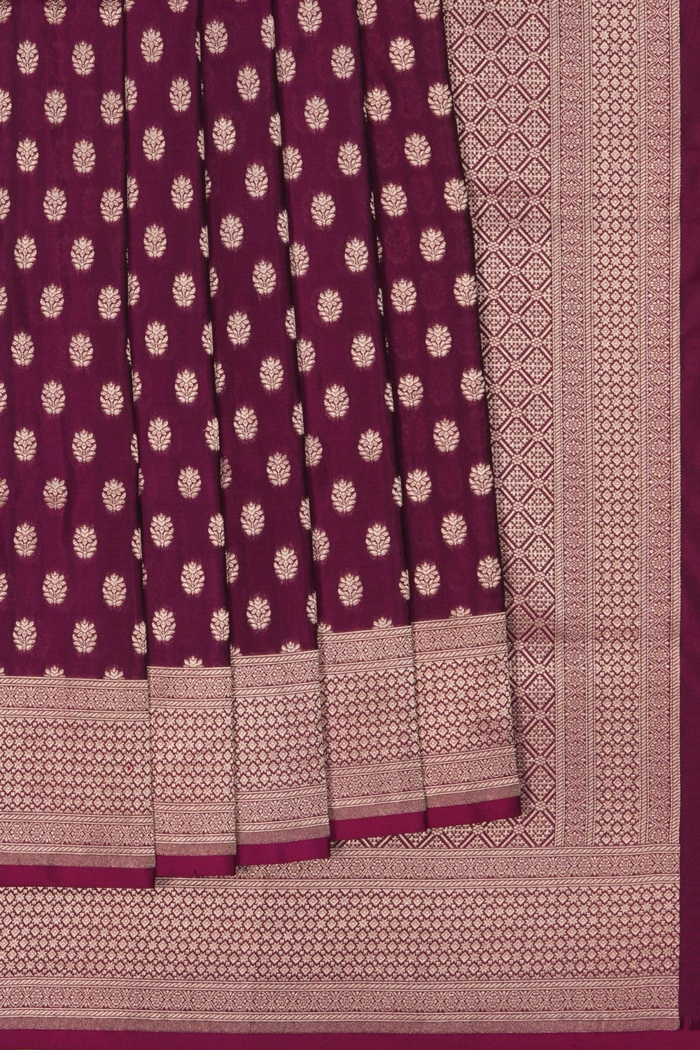 Image of Violet Banarasi Silk Brocade Saree