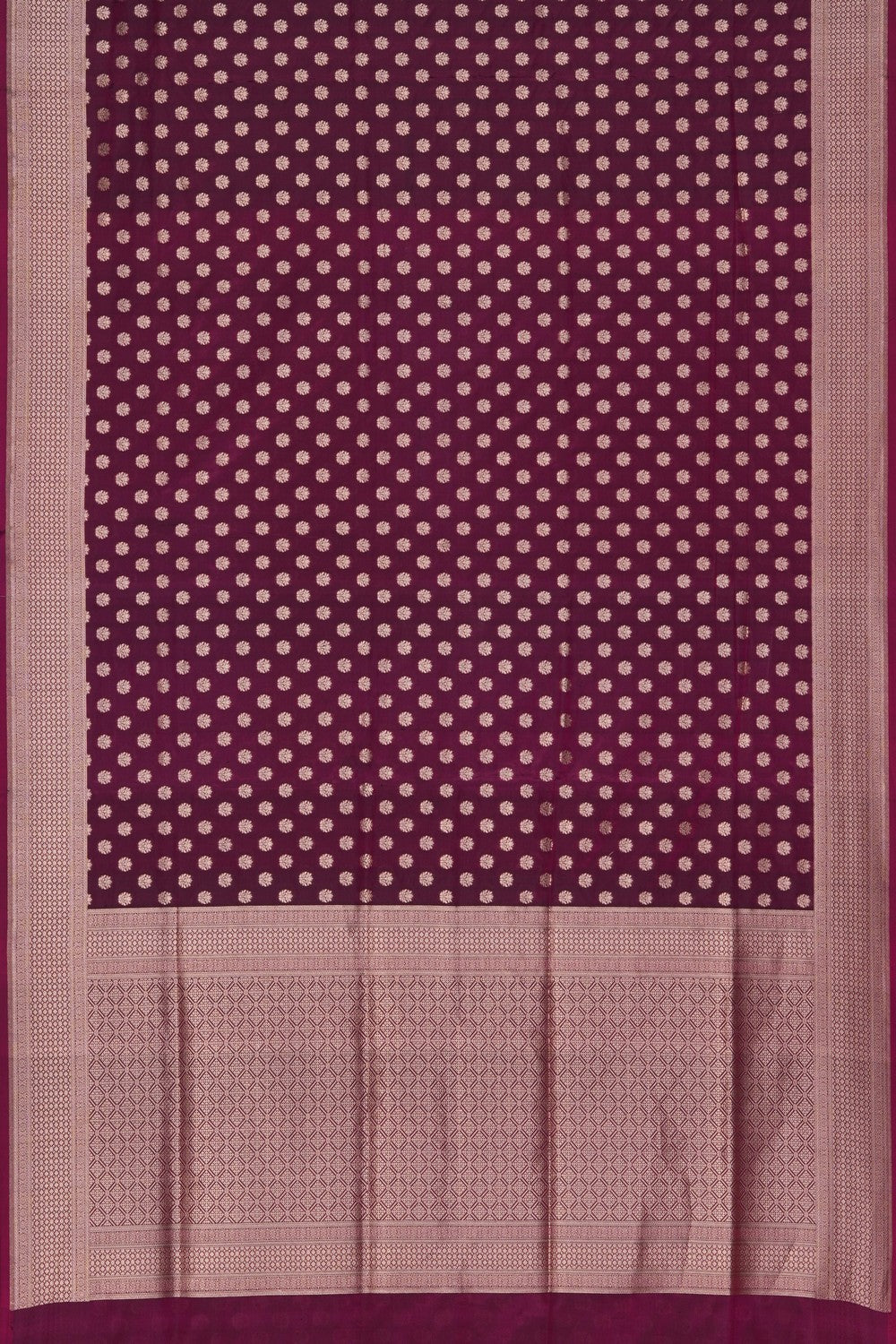 Image of Violet Banarasi Silk Brocade Saree