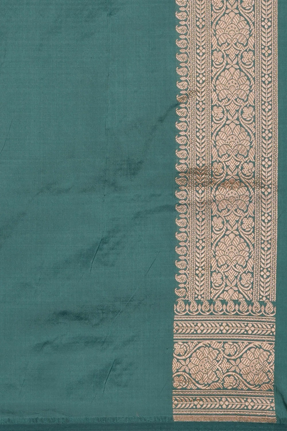 Image of Smoky Green Banarasi Silk Brocade Saree