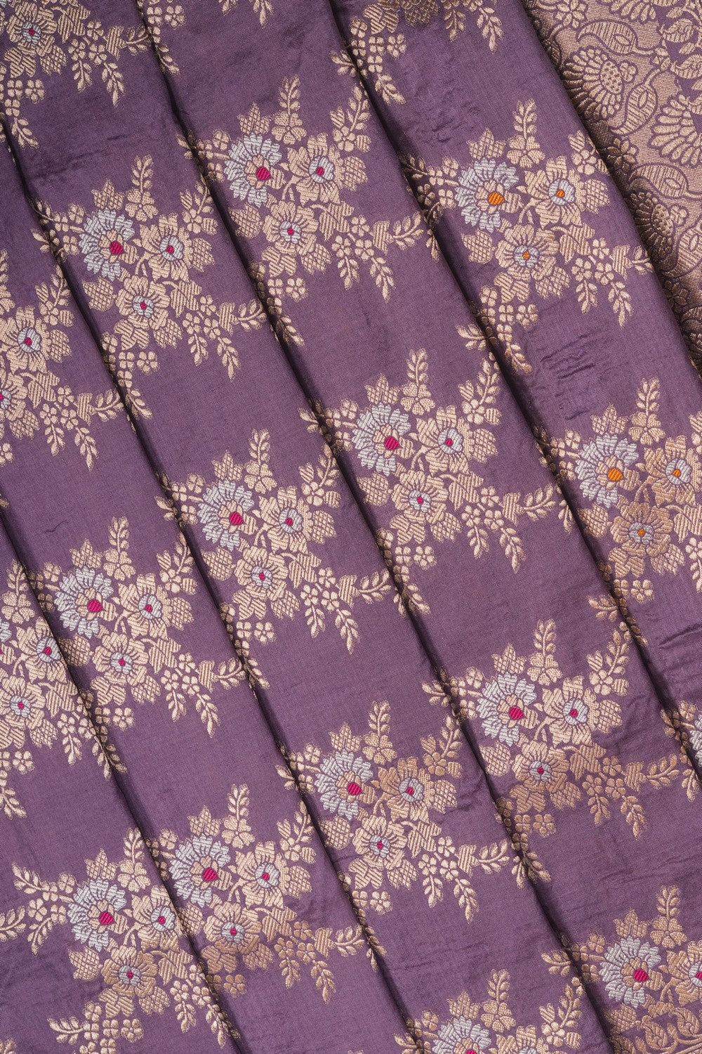 Image of Mauve Banarasi Silk Brocade Saree