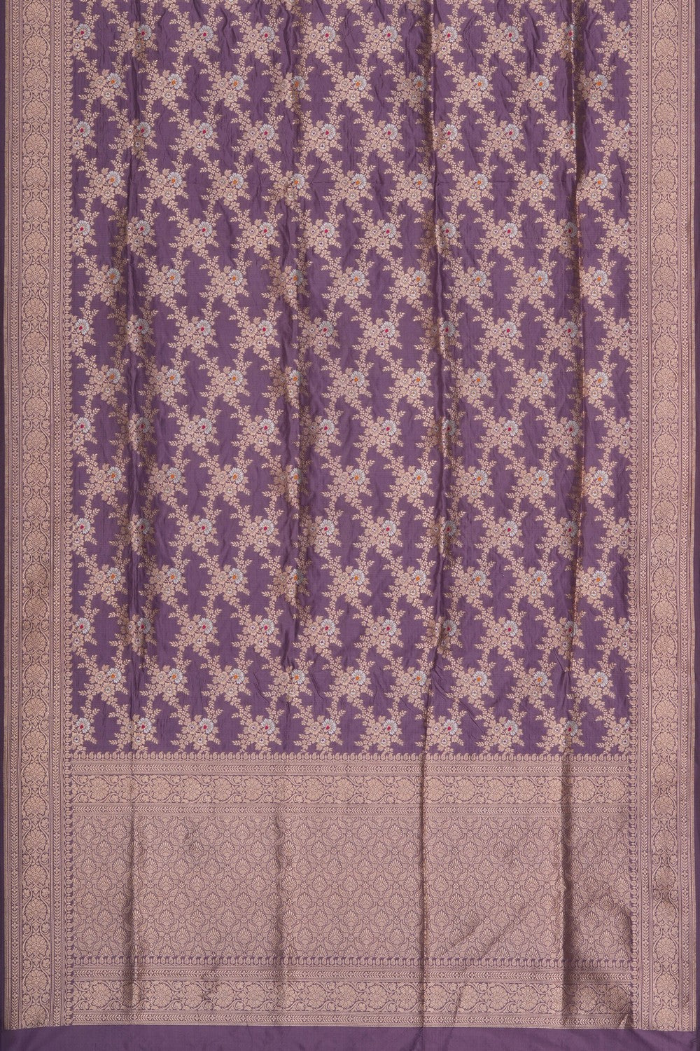Image of Mauve Banarasi Silk Brocade Saree