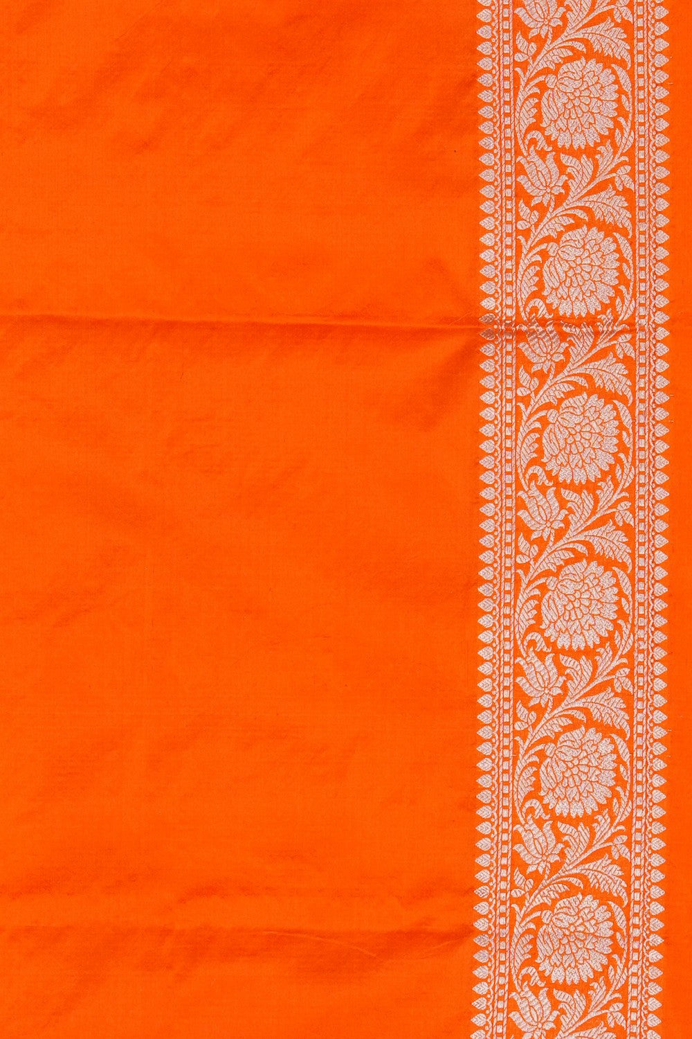 Image of Orange Banarasi Silk Brocade Saree