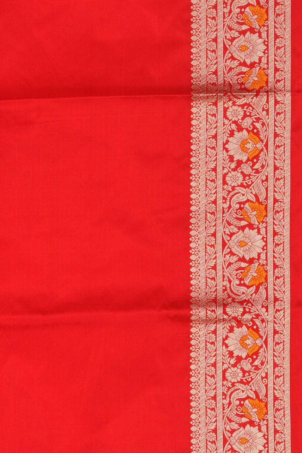 Image of Red Banarasi Silk Brocade Saree