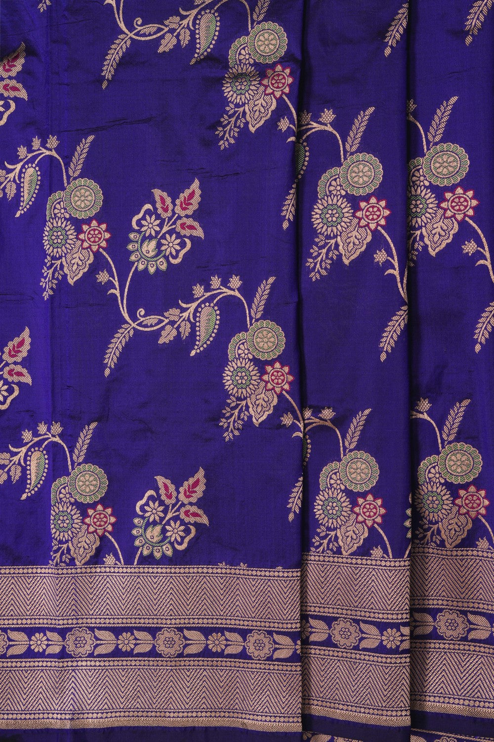 Image of Purple Banarasi Silk Brocade Saree