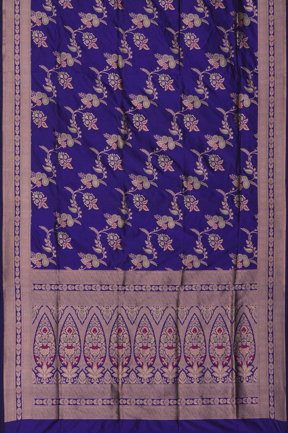Image of Purple Banarasi Silk Brocade Saree