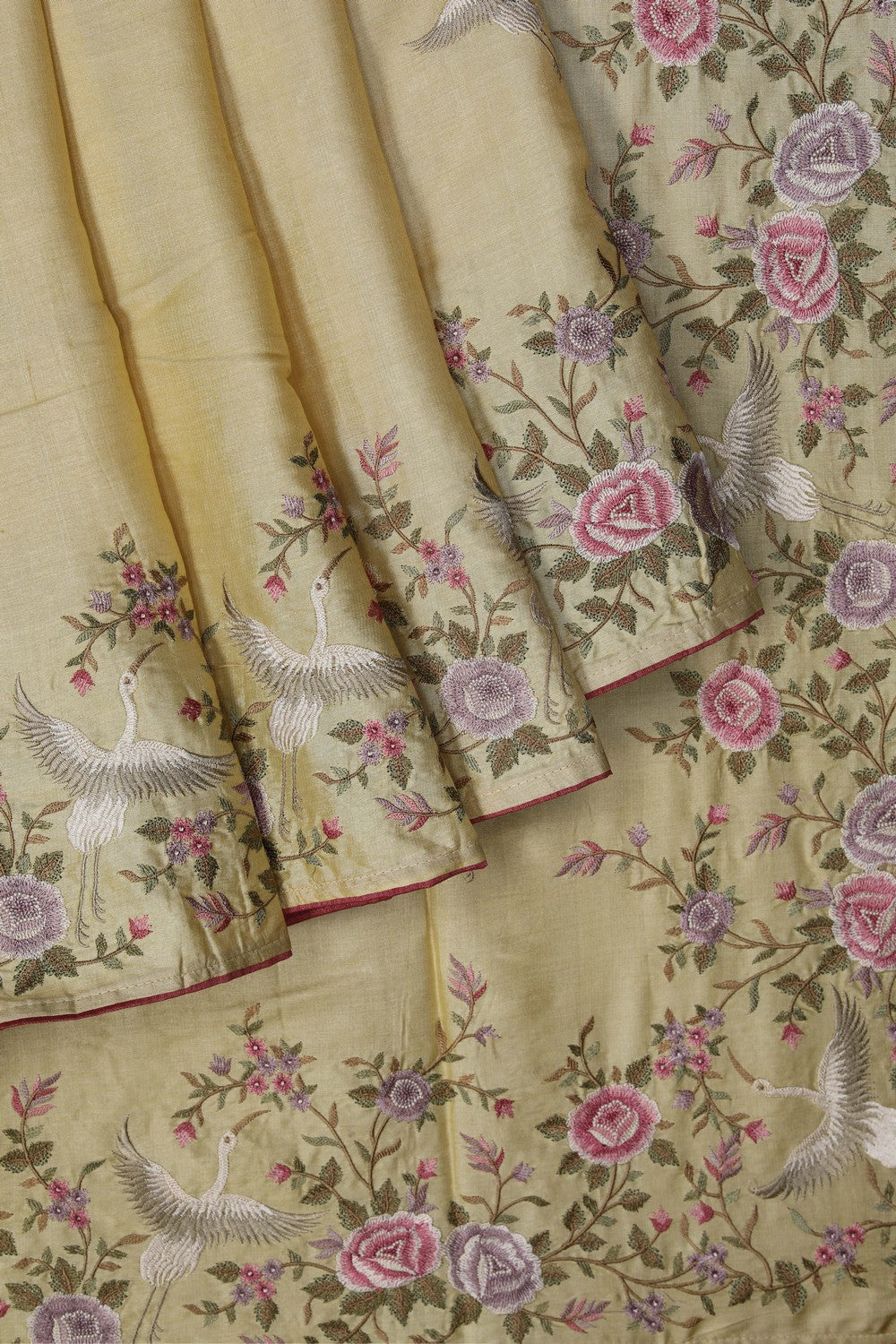 Image of Yellow Embroidery Saree