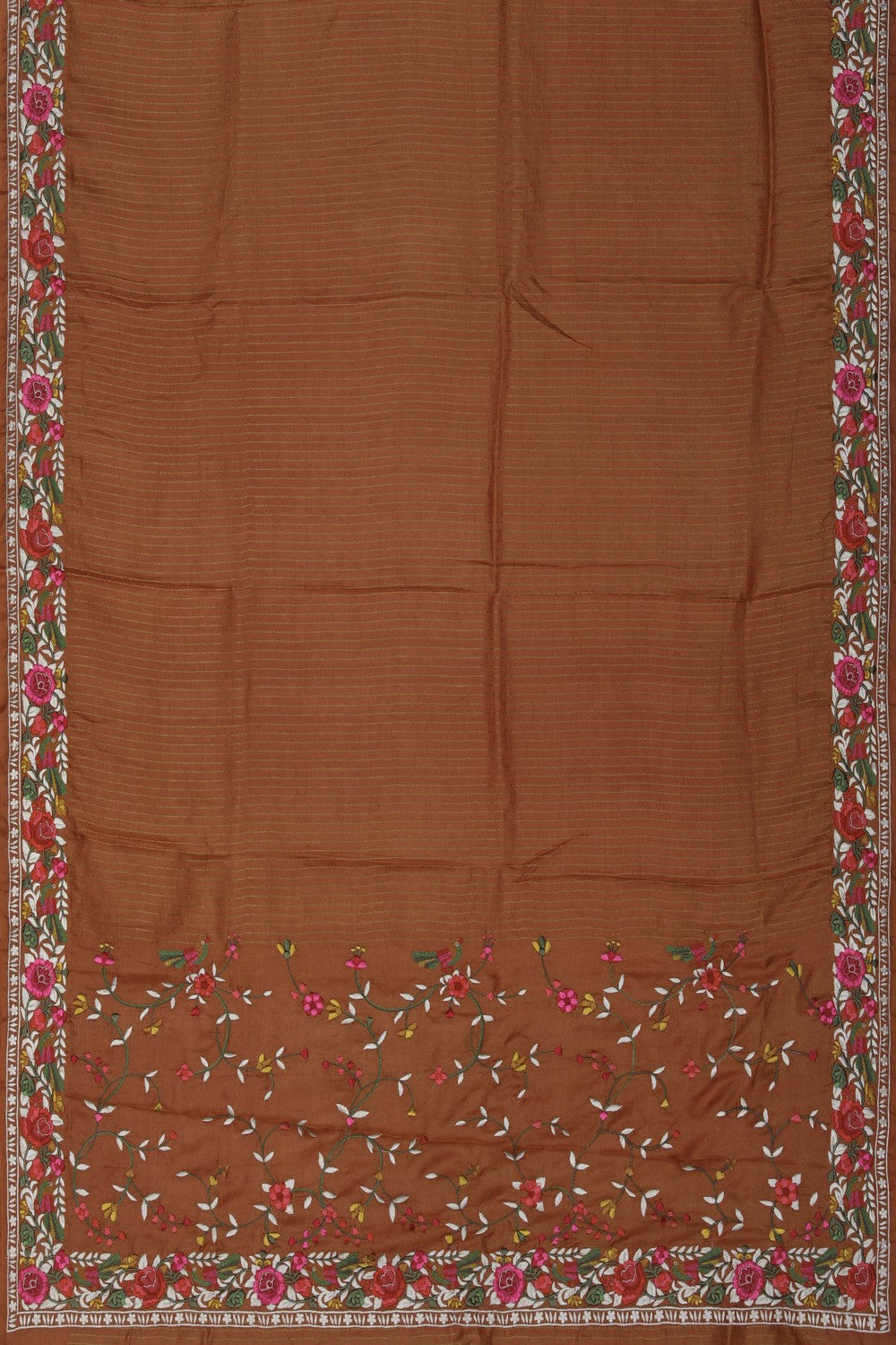 Image of Orange Embroidery Saree
