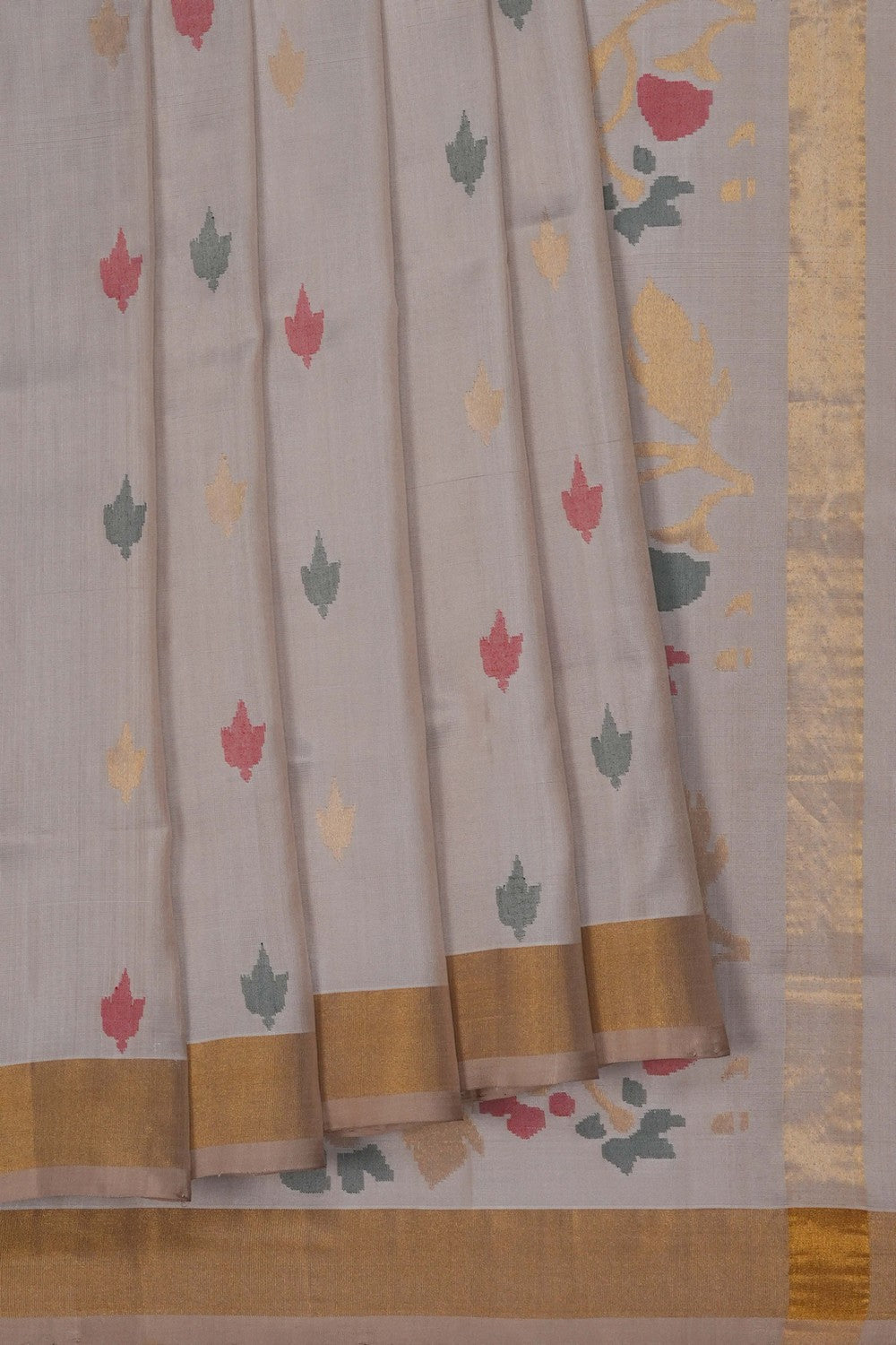 Image of Light Grey Uppada Silk Saree