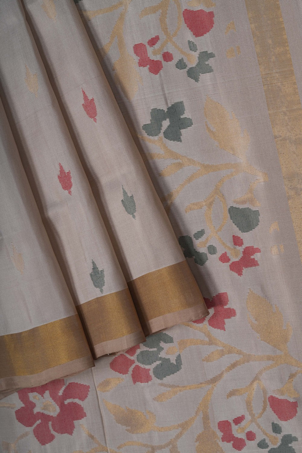 Image of Light Grey Uppada Silk Saree