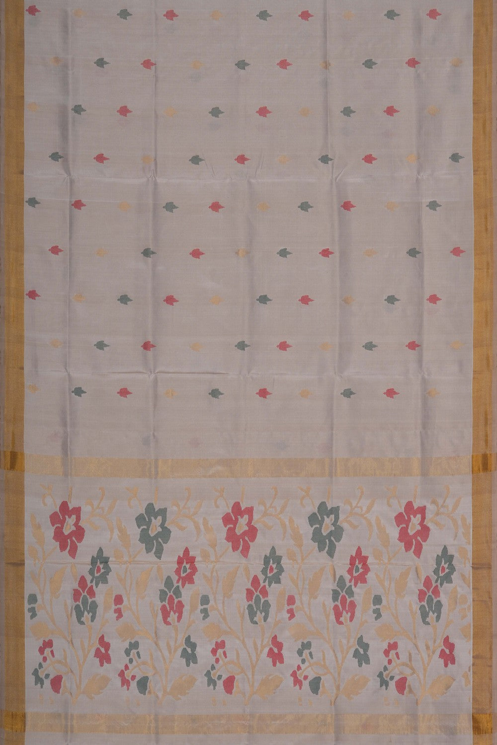 Image of Light Grey Uppada Silk Saree
