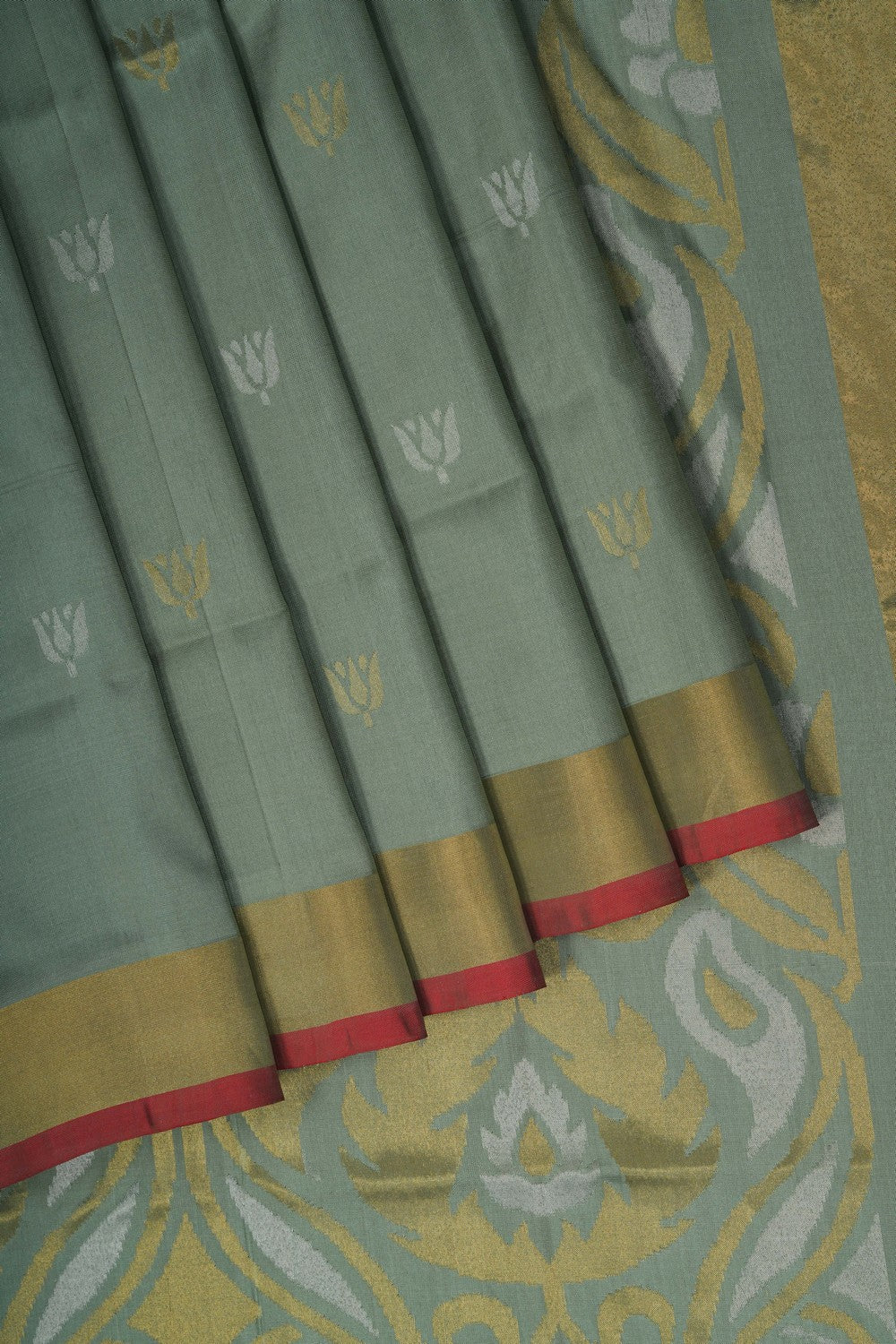 Image of Sage Green Uppada Silk Saree
