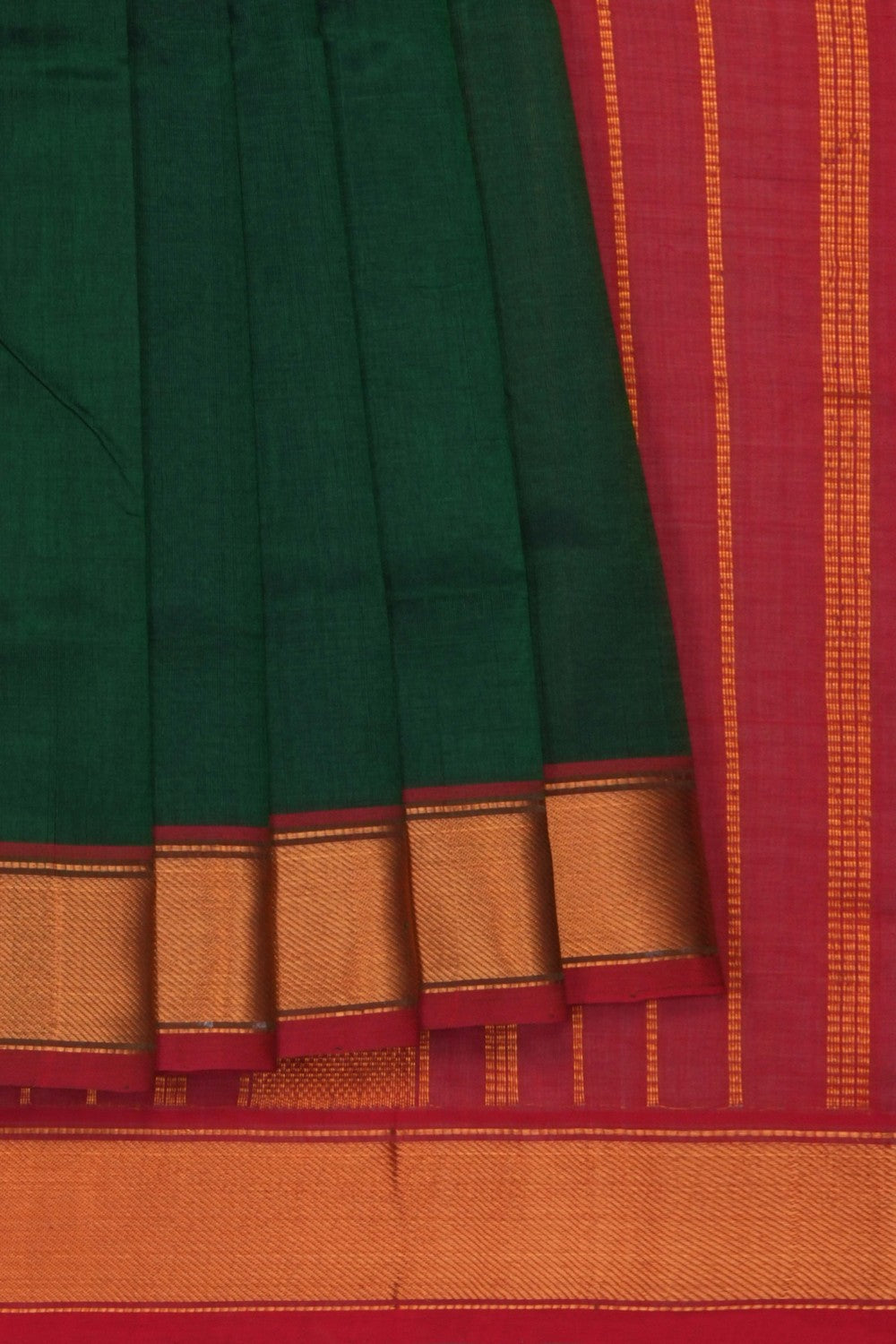 Image of Bottle-Green South Silk Cotton Saree