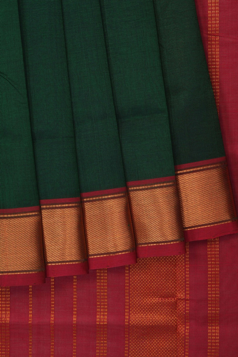 Image of Bottle-Green South Silk Cotton Saree