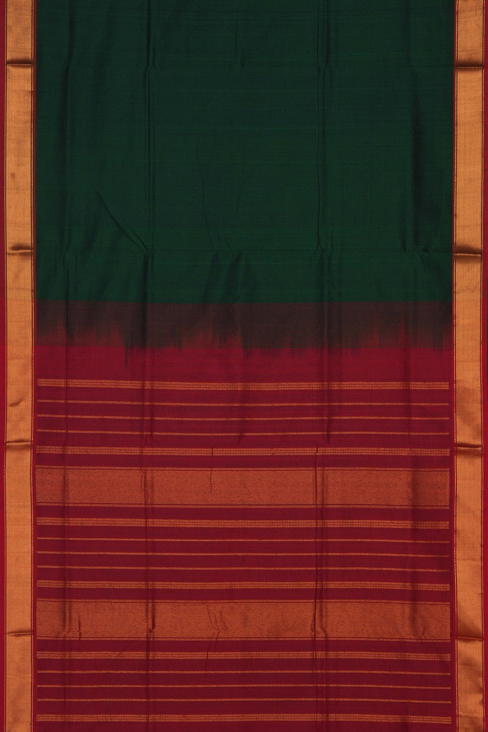 Image of Bottle-Green South Silk Cotton Saree