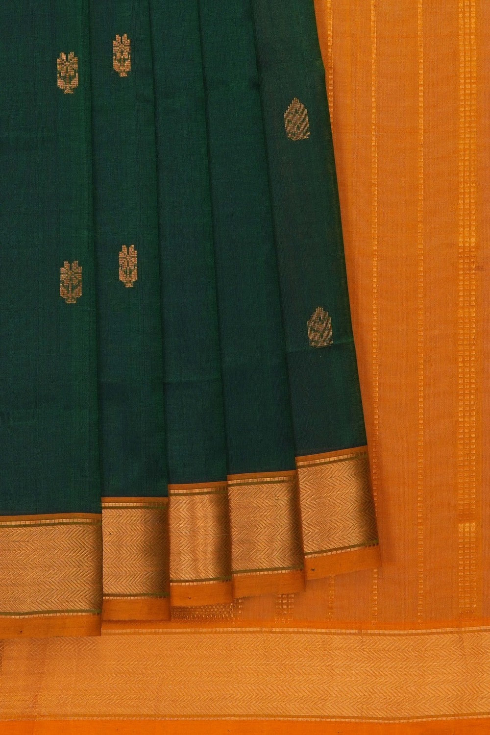 Image of Bottle-Green South Silk Cotton Saree